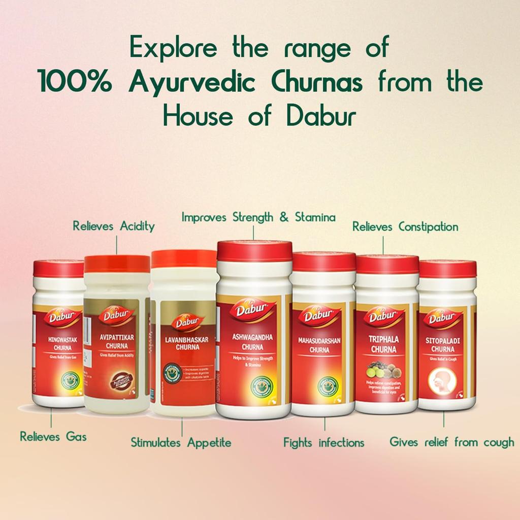 Dabur Lavan Bhaskar Churna 60g Powder | Supports Appetite, Digestion, Indigestion & Gas Relief | Traditional Ayurvedic Digestive Supplement