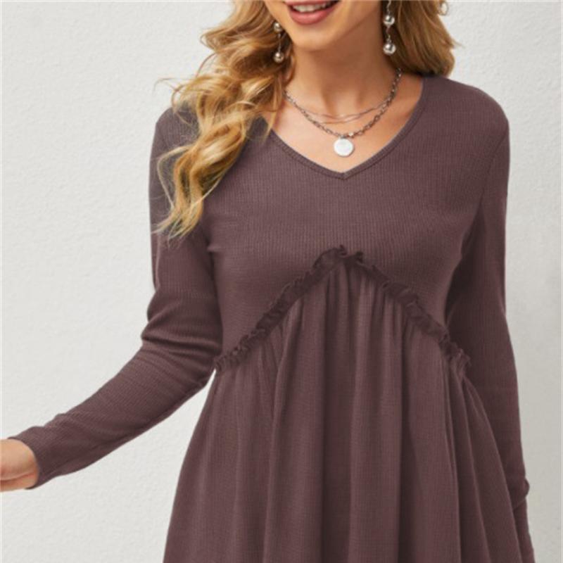 

Женские свободные футболки с v-образным вырезом, футболки и топы с длинными рукавами XXL