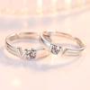 New Arrival  Sterling Color Couple Rings Chic Fashionable Love Language Adjustable High Quality Cubic Zircon Pair Lovers Rings Jewelry