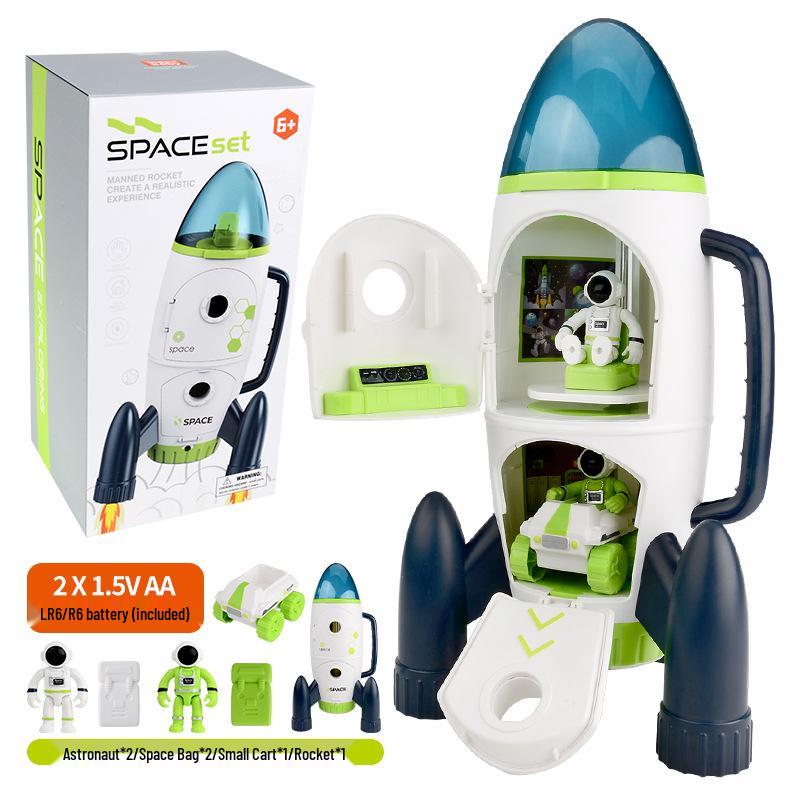Children's Educational Space Toy Set: Rocket, Space Station & Astronaut