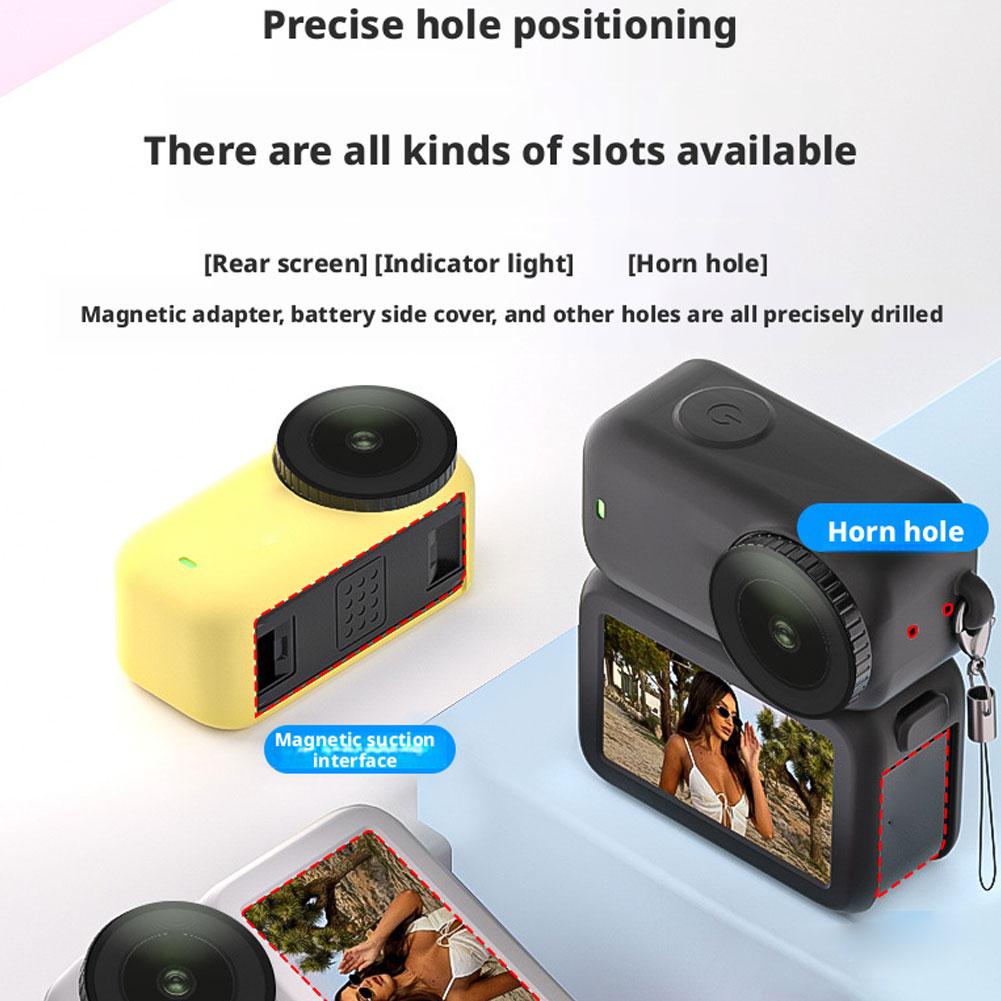 For DJI Osmo Nano Silicone Case Full Coverage Shockproof Anti-Scratch Protective Cover Camera Shell With Lanyard Accessory