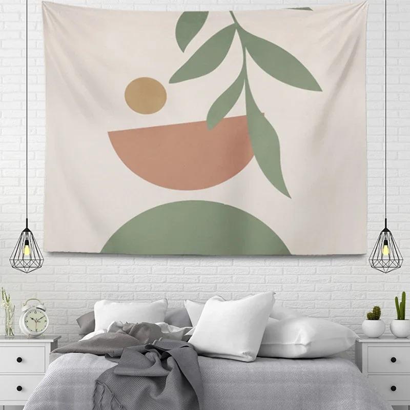 Simple Plant Green Leaf Wall Decor Tapestry Home Living Room Tapestry