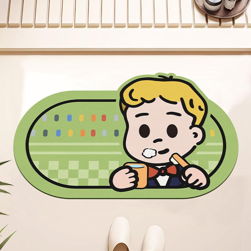 

Creative Cartoon Diatom Mud Mat Bathroom Quick Drying Slip-resistant Foot Mat Can Be Tailored Toilet Door Moisture-wicking Mat 40 * 60cm