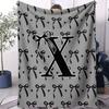 Hot ViralWorthy Snug AllPurpose Monogram Letter  Bow Decorative Throw Blanket Soft Fluffy for Couch Bed AllSeason Use
