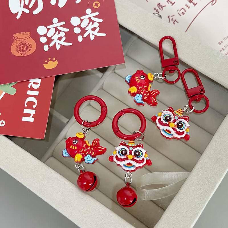 Набор брелоков Guochao «Пробуждающийся лев и счастливый карп»
