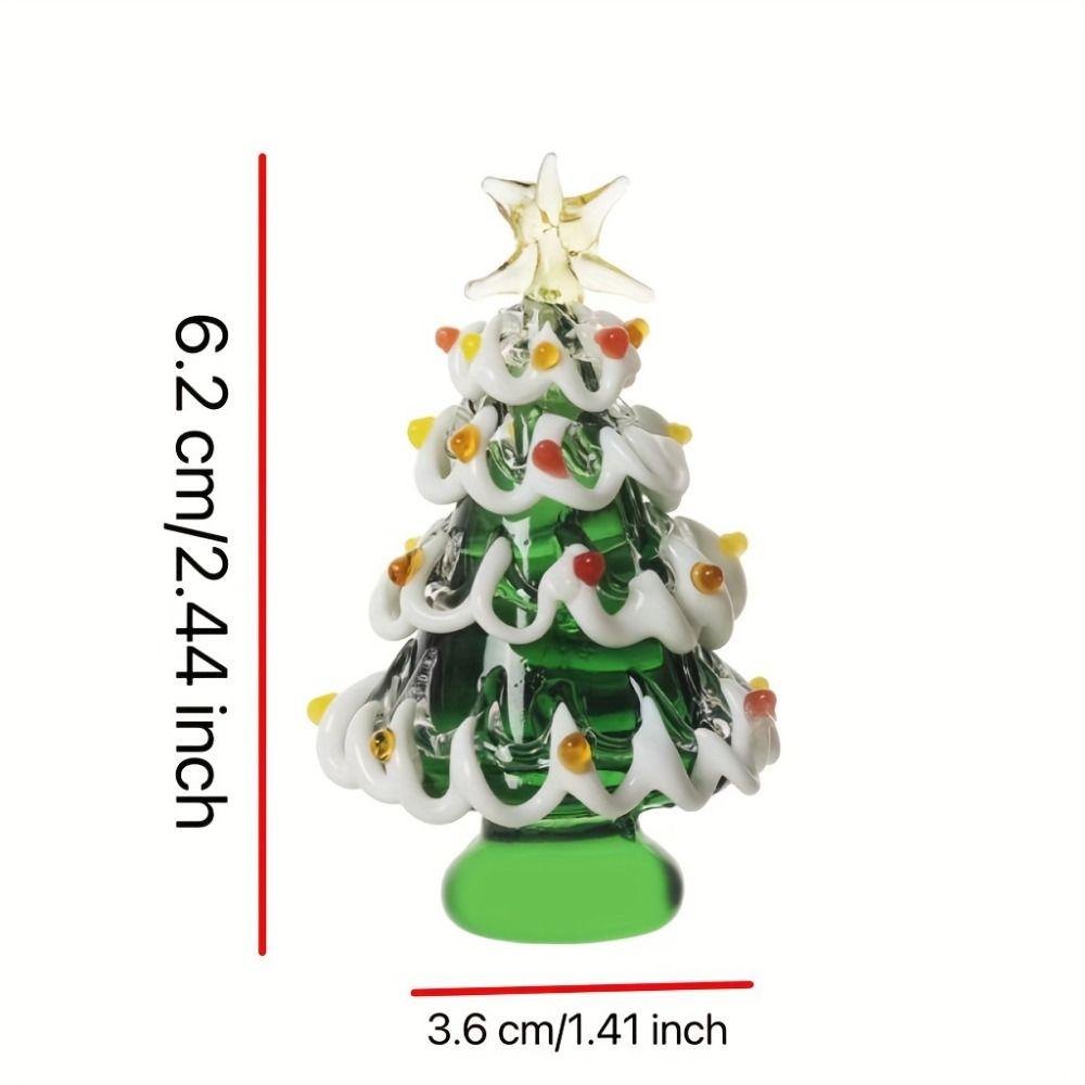 Cartoon Glass Christmas Tree Ornament Colorful Figurines Collectibles  Desktop