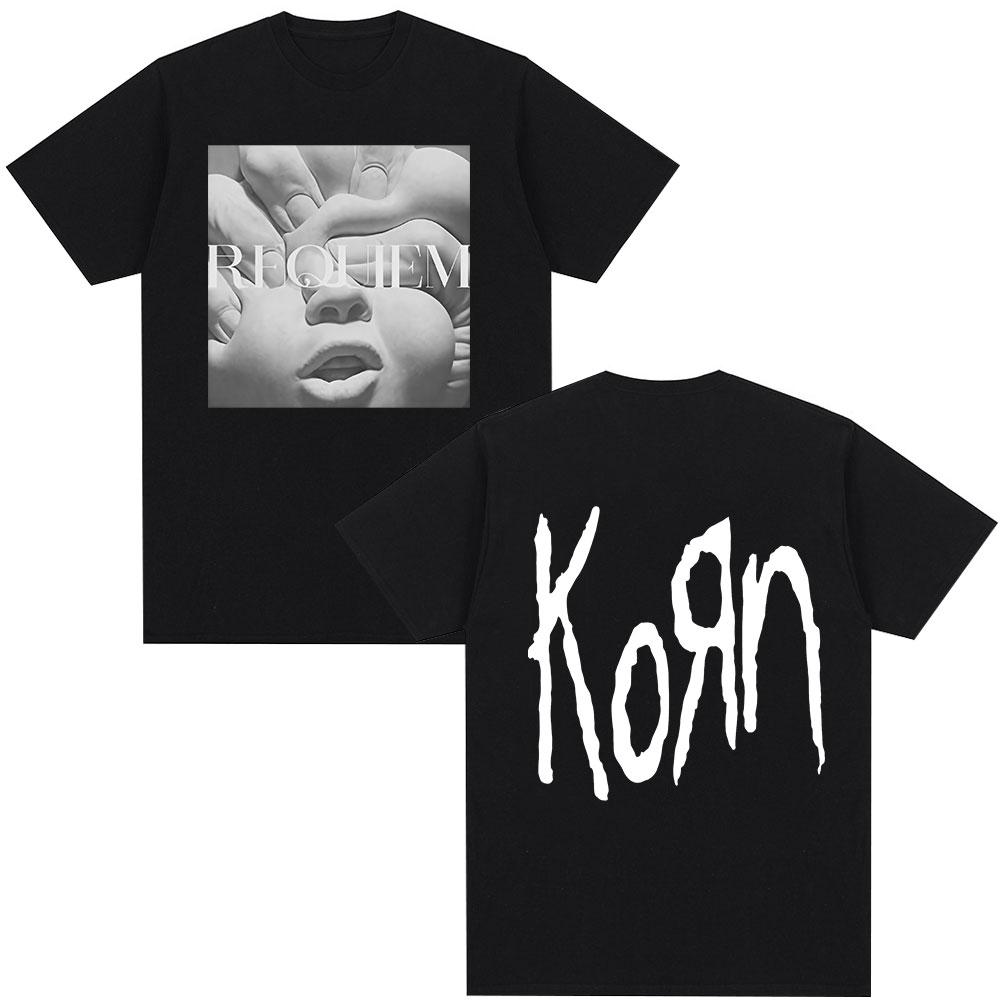 

Korn Requiem Album Graphic T Shirt Metal Gothic Rock Band T Shirts Men s Clothing Oversized Short Sleeve T-shirt Tops Streetwear S разноцветный