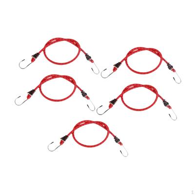 5 Pieces Bungee Cords with Hooks Bike Rear Seat Straps Mixed Colors Rubber Elastic Tie Downs