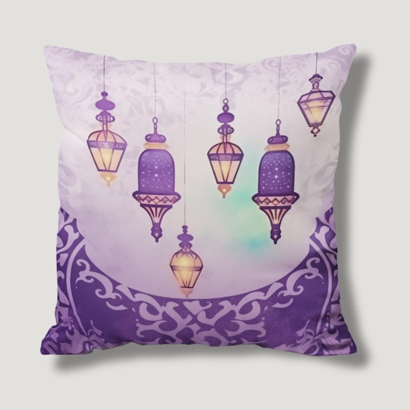 

1 шт. двухсторонние наволочки с принтом на тему Рамадана (17,7 *17,7 ) Традиционный домашний декор, кровать, диван, стул, наволочки без подушки 45cm*45cm фиолетовый