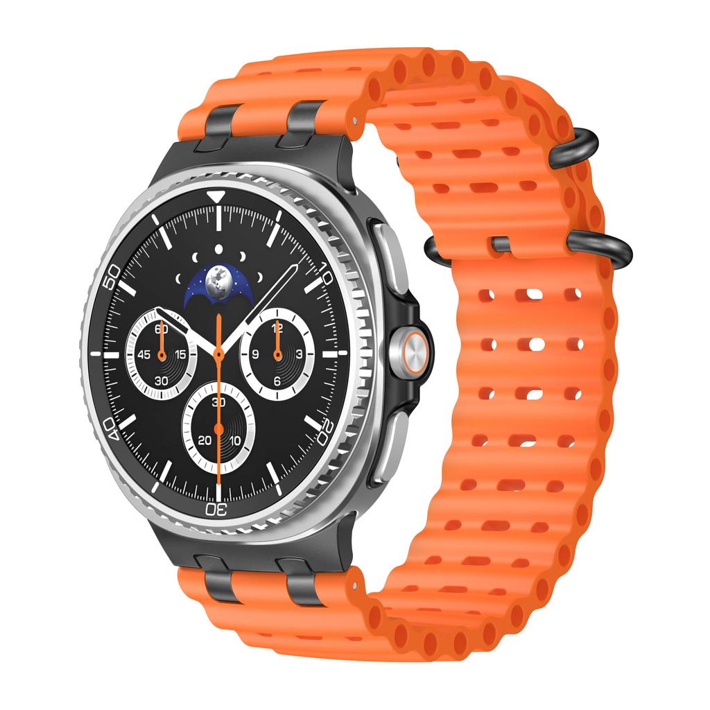 Ocean Band for Samsung Galaxy Watch 8 Strap 40mm 44mm Sport Silicone Bracelet for Galaxy Watch 8 Classic 46mm Metal Connector
