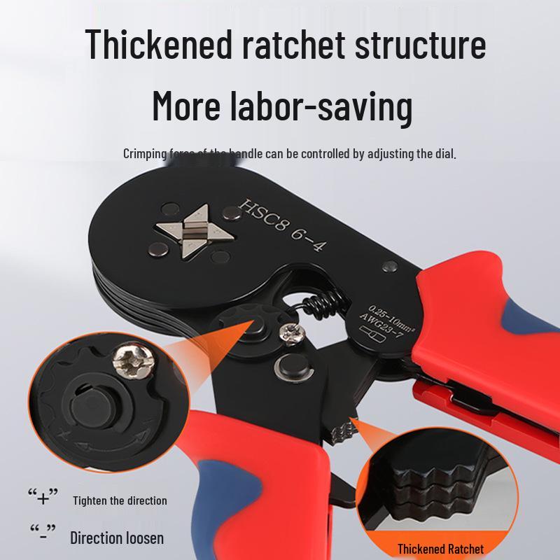 Electrician's Quad-Sided Crimping Pliers for Cold Press Copper and Wire Lugs, Terminals.