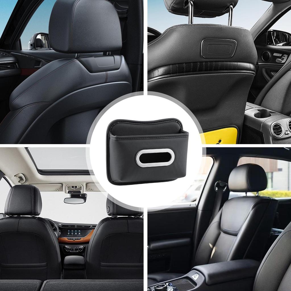Car PU Leather Tissue Holder Space Saving Soft Organizer Console Napkin Case Organizer For Family Home Cars Vehicles Interior
