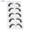 Fox Eye Lashes 3/5 Pairs Thick Winged Wispy 3D False Eyelashes Makeup Faux Fluffy Mink Lashes Fake Natural Eyelashes Extension