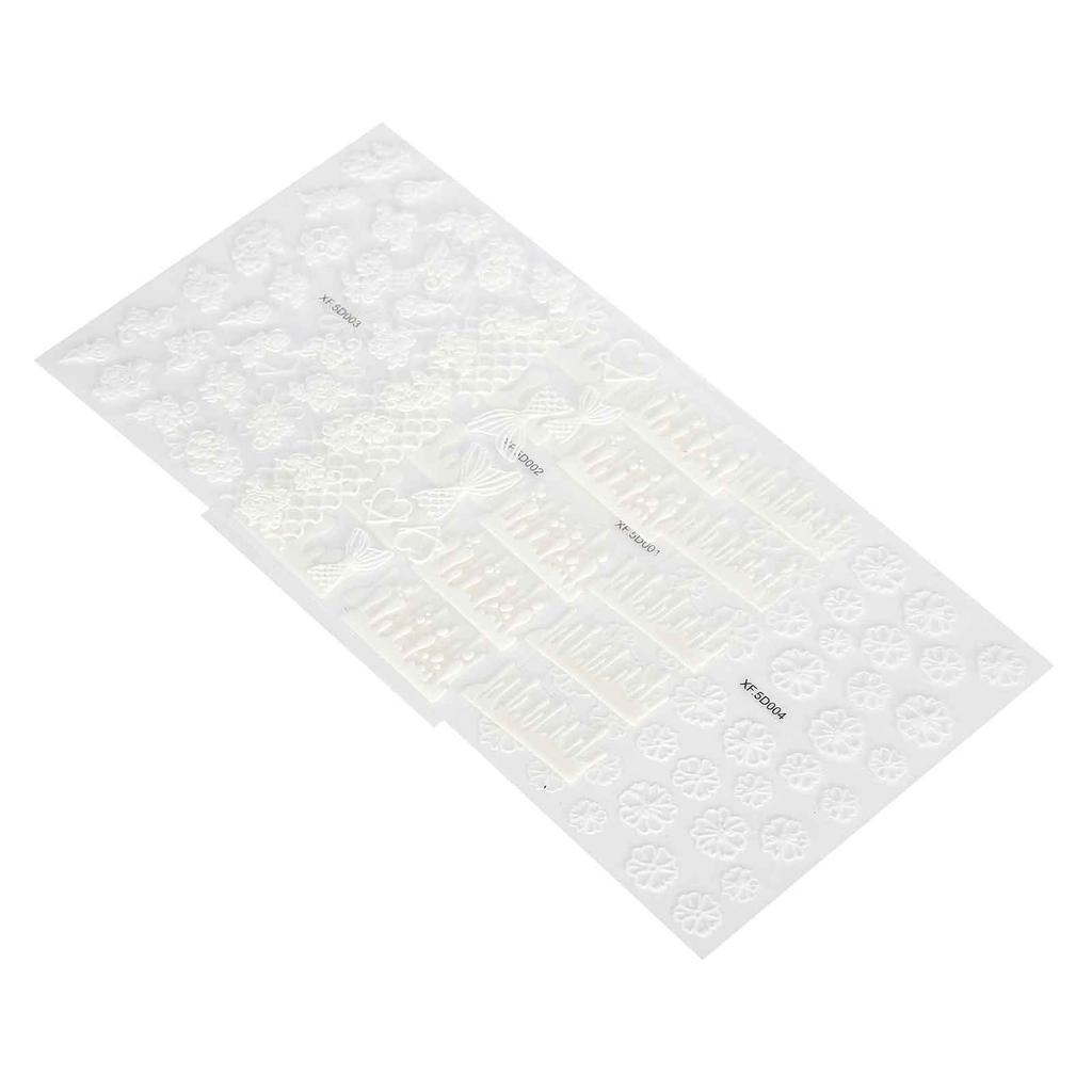 5 Sheet Embossed Nail Decal Exquisite DIY Nail Art Sticker Decoration Manicure Tool