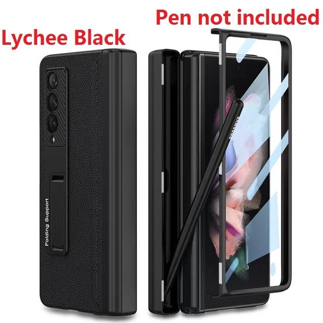 

Чехол из искусственной кожи для Samsung Galaxy Z Fold 4, держатель для ручки, подставка, защитный чехол Only Case (No Pen)