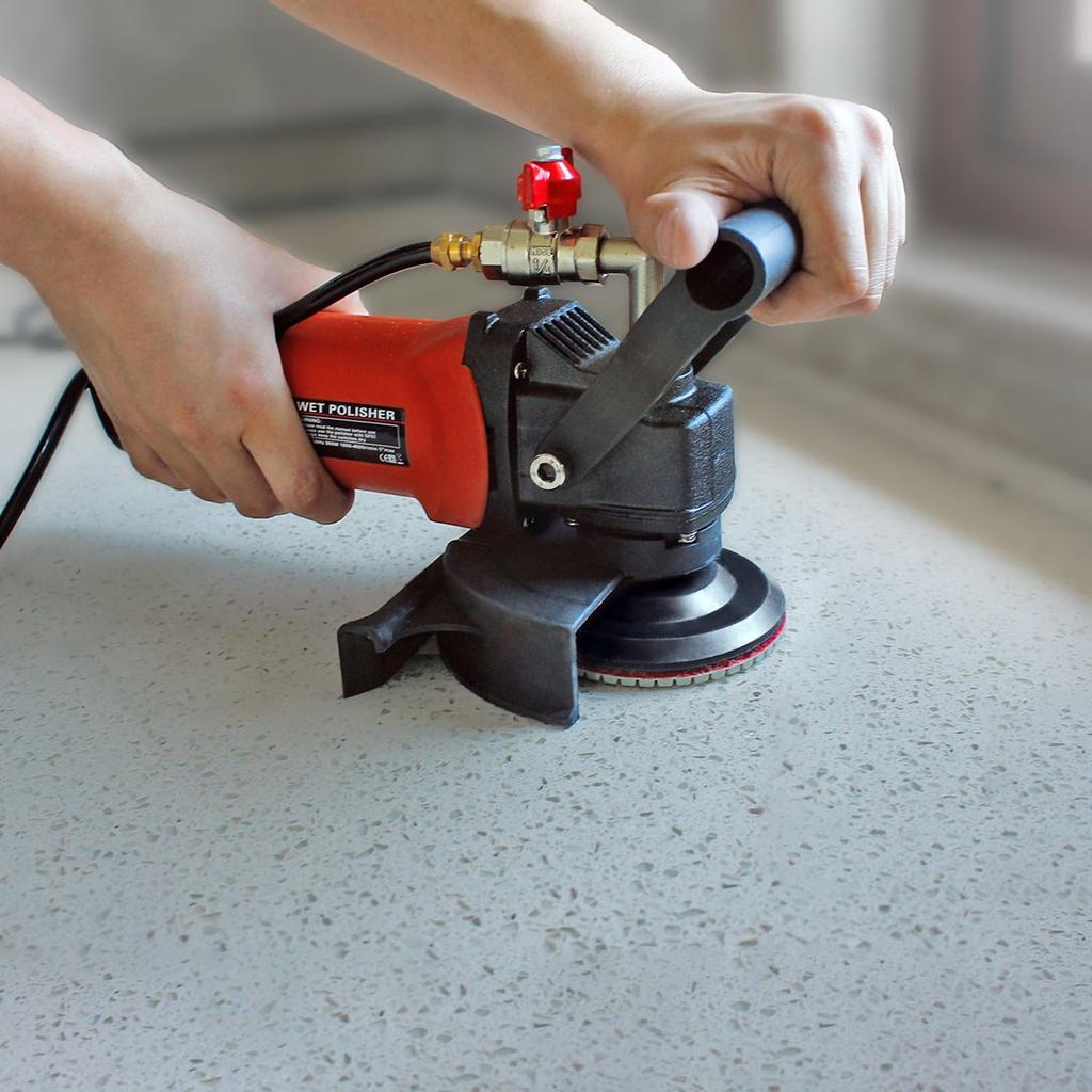 SPTA 15Pcs Diamond Wet Polishing Pads Set, 4 Inch, White, 50#-6000#, For Granite, Concrete, Marble, Stone, Tiles, With Floor Grinder Or Polisher