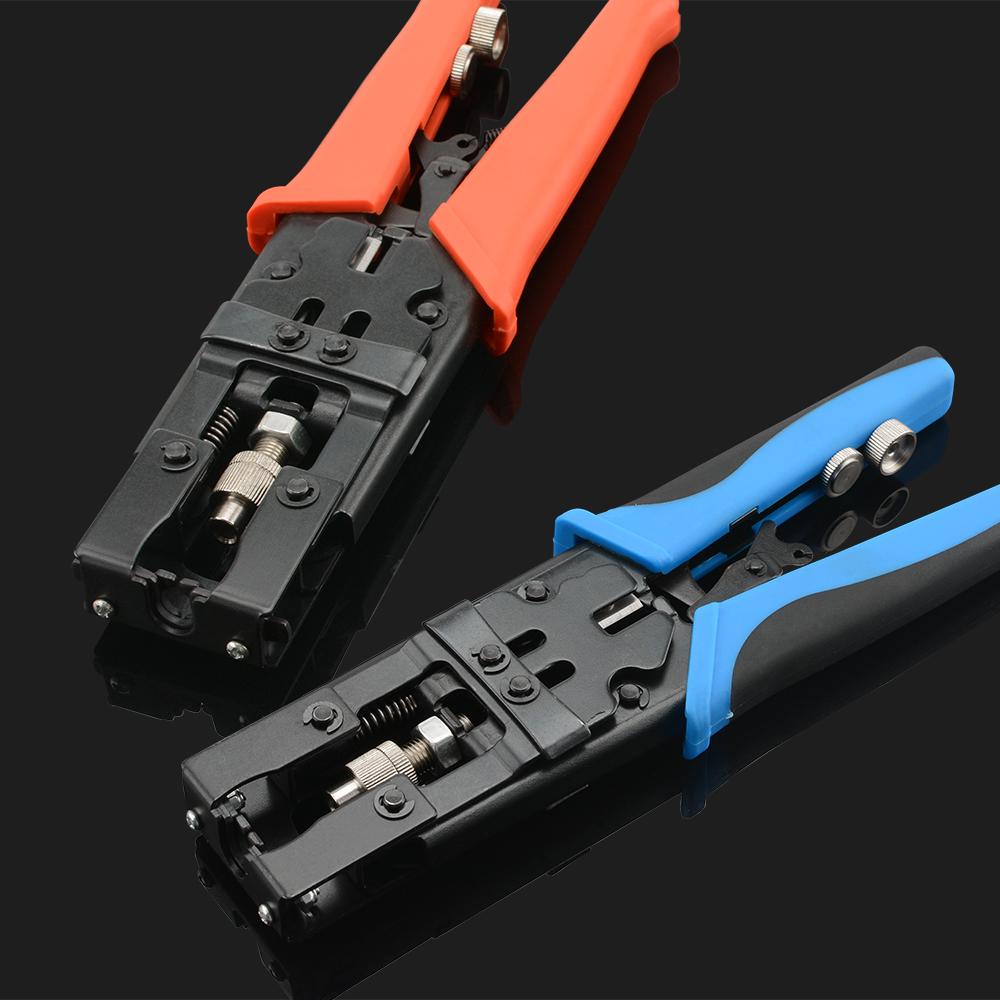 F/BNC/RCA RG6 Industrial Grade Carbon Steel Crimping Compression Pliers for Coaxial Cable Crimper with Wire Stripping Cutting