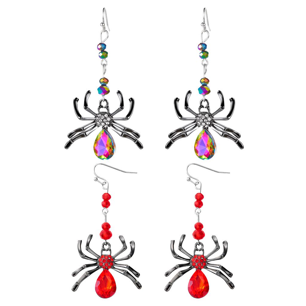 Halloween Spider Themed Women Earrings Lightweight Zinc Alloy Funny Jewelry For Costume Parties And Everyday Wear