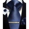 Mens Silk Tie 8Cm Solid Red Blue Necktie Handkerchief Cufflinks Gift Box Set Formal Ties For Man Workplace Business Wedding Gift