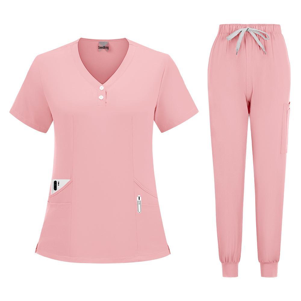 Unisex Breathable Surgical Nurse Uniform - Sweat-Absorbent Medical Scrub Set for Pet Hospital Use