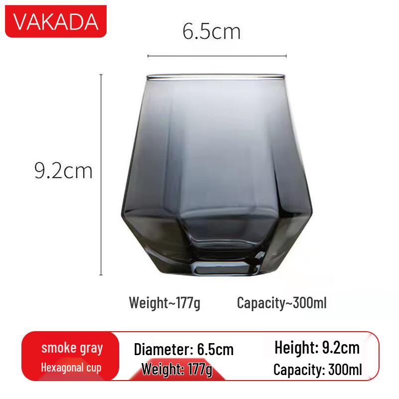 VAKADA Hexagonal Glass Beverage Cup