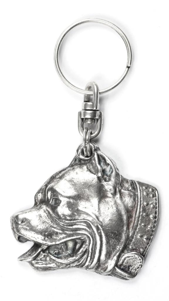 Pit Bull, American Pit Bull Terrier – Silver-plated pendant with a dog in a decorative box, handbag decoration | Art-Dog