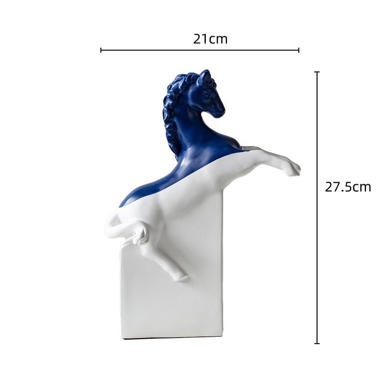 Resin Abstract Ornaments Artificial Animal Sculpture Horse Half-length Horse Statue Decorative Figurines Home Decoration