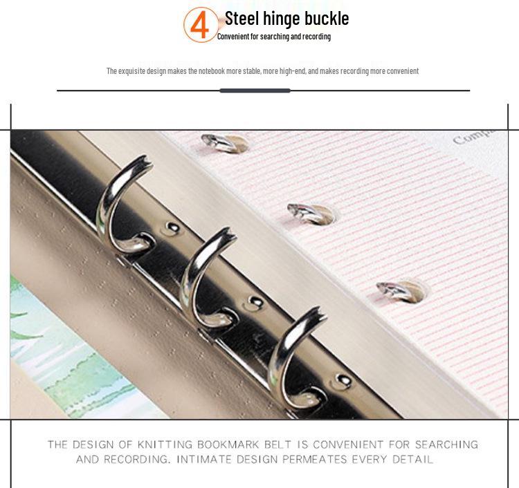 Magnetic Buckle PU Leather Business Notebook with Card Slot - Retro Style, Thickened Pages, Printable Stationery