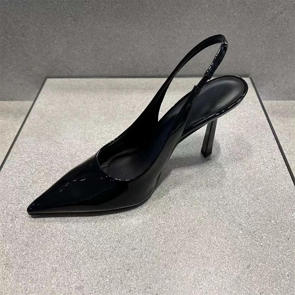 French Pointed Leopard Print High Heels Bag Head Sandals Women's 2025 New Spring and Summer Suede Stiletto Empty Single Shoes Women