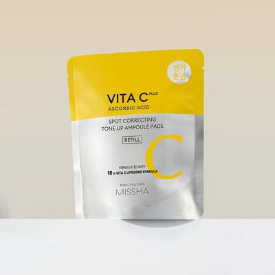 [Missha] Vita C Plus Spot C Tone-up Ampoule Pad (Refill) 80 Sheets