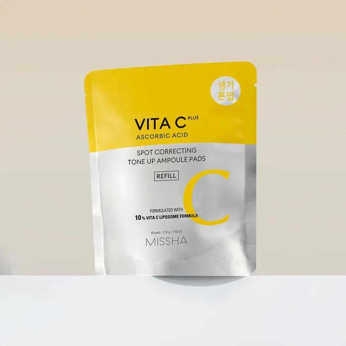 [Missha] Vita C Plus Spot C Tone-up Ampoule Pad (Refill) 80 sheets