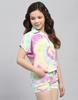 MONTE CARLO Girls Multi Color Printed Collared Neck Half Sleeve Cord Set
