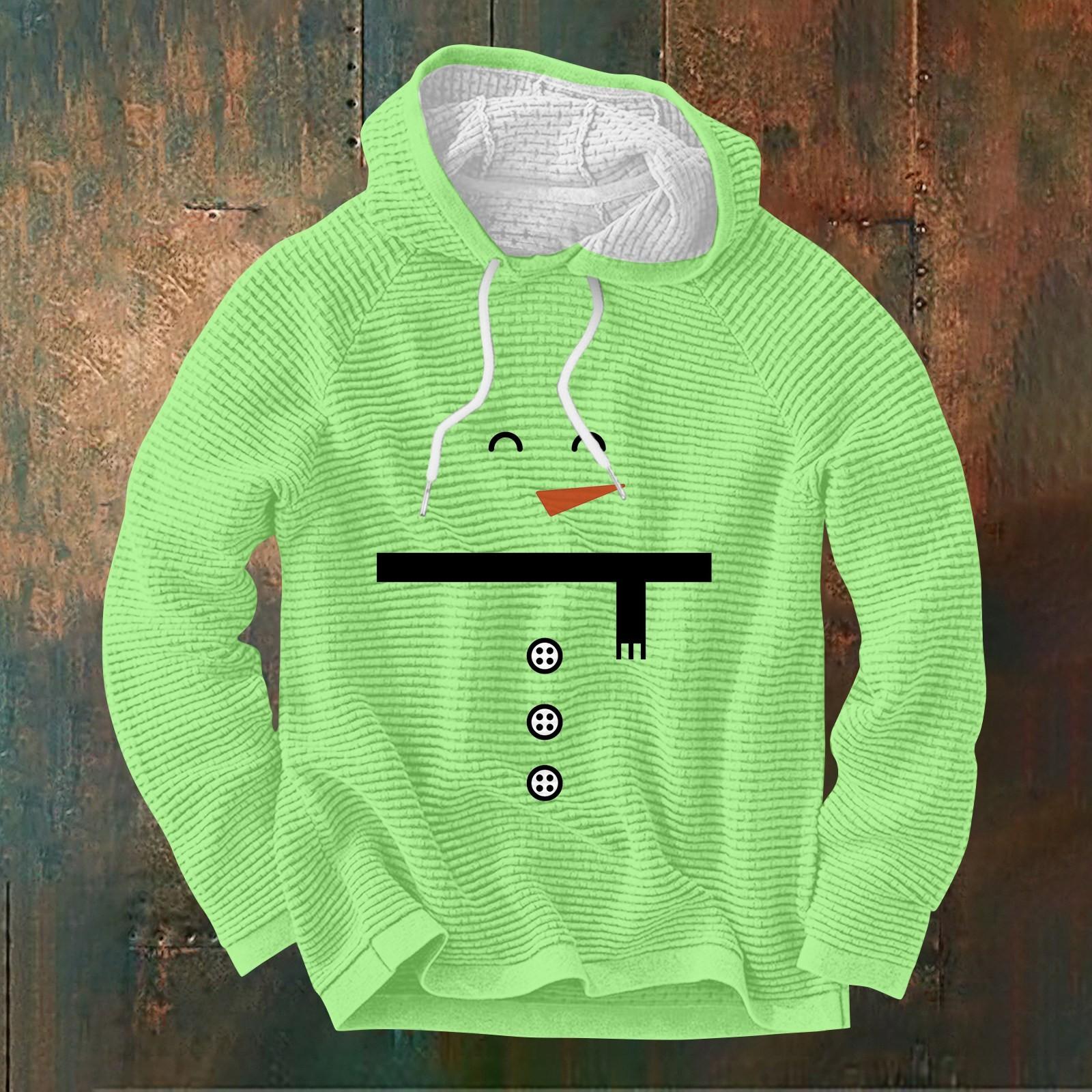 Мужской повседневный и модный свитер с длинными рукавами и капюшоном XXXL зелёный 2326₽