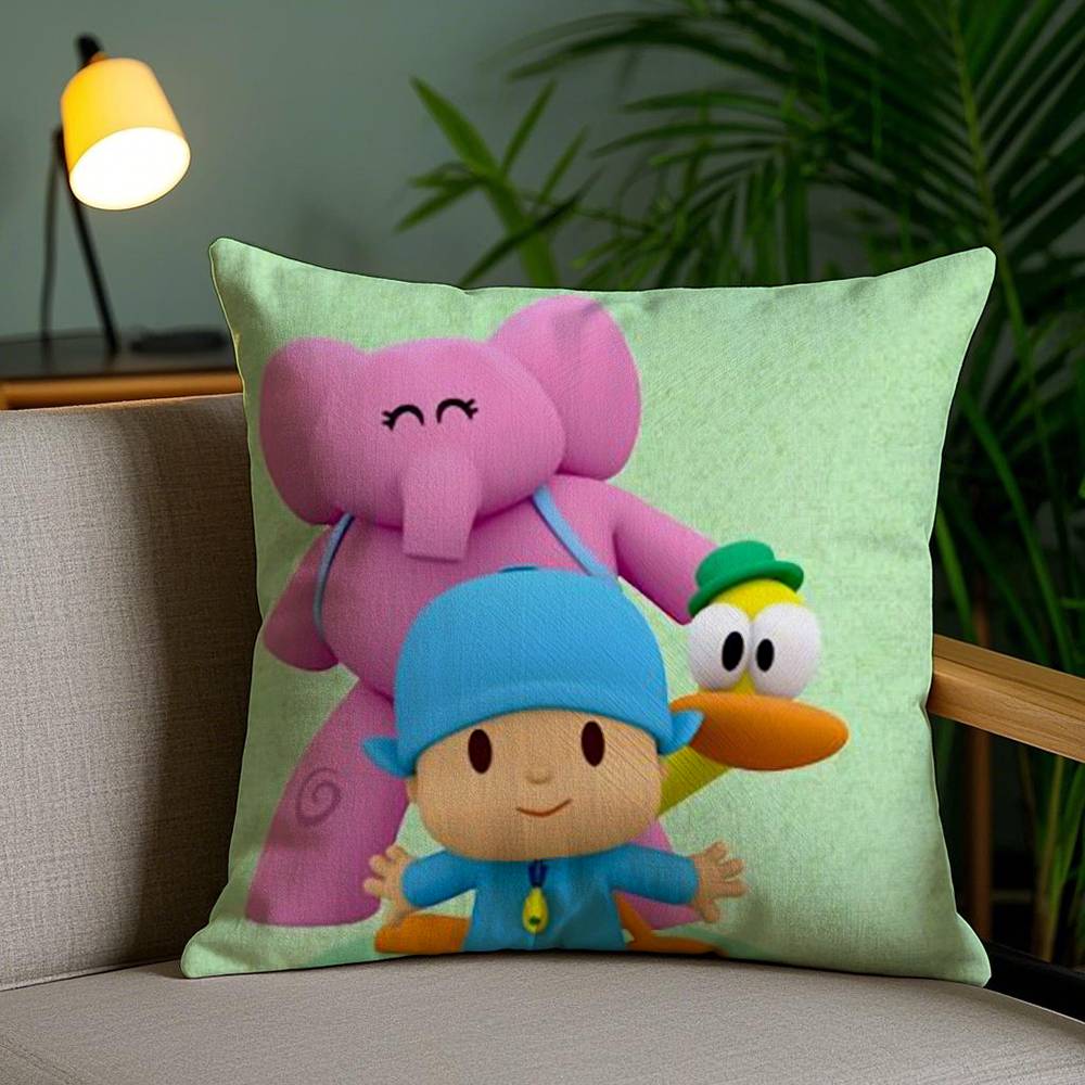 Cartoon Cute P-Pocoyo Pillow Case Sofa Short Plush Double-sided HD Printing Room Home Office Gift Cushion Cover