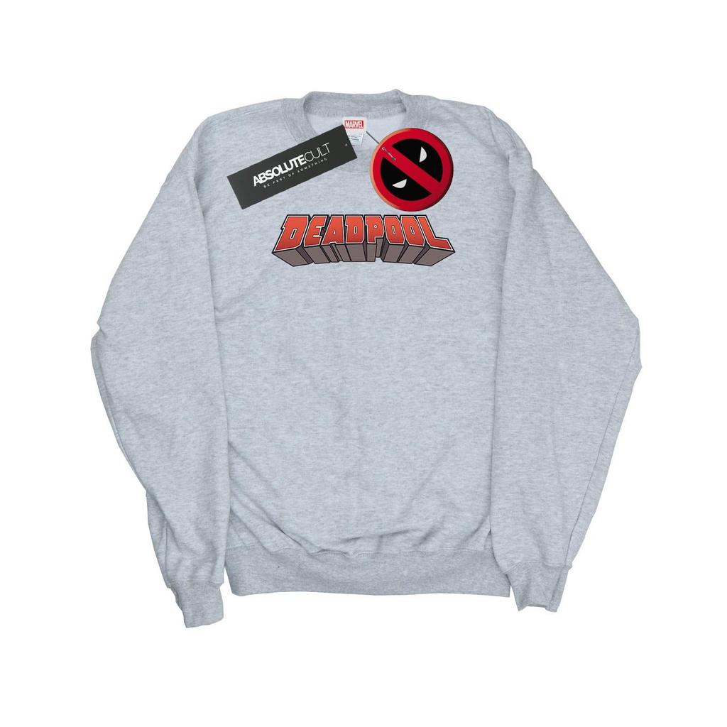 Marvel Mens Deadpool Text Logo Sweatshirt