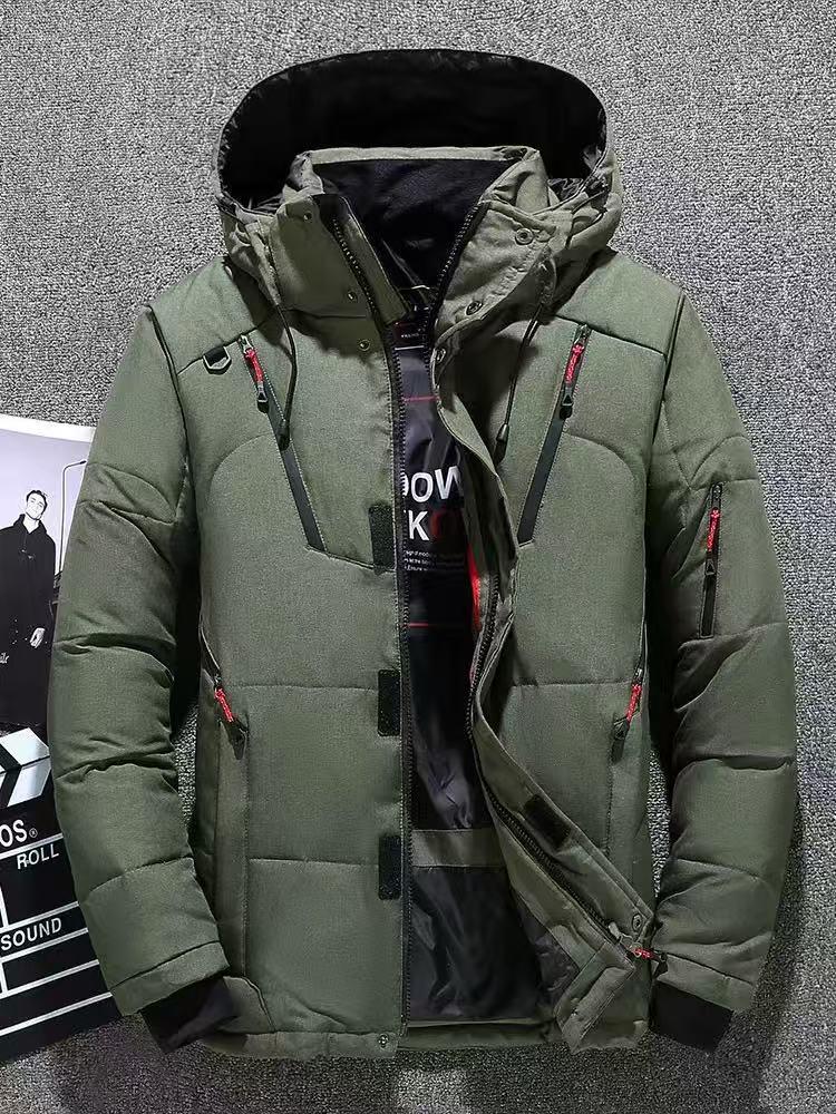 Men's Hooded Down Jacket: Winter Casual Outdoor Coat
