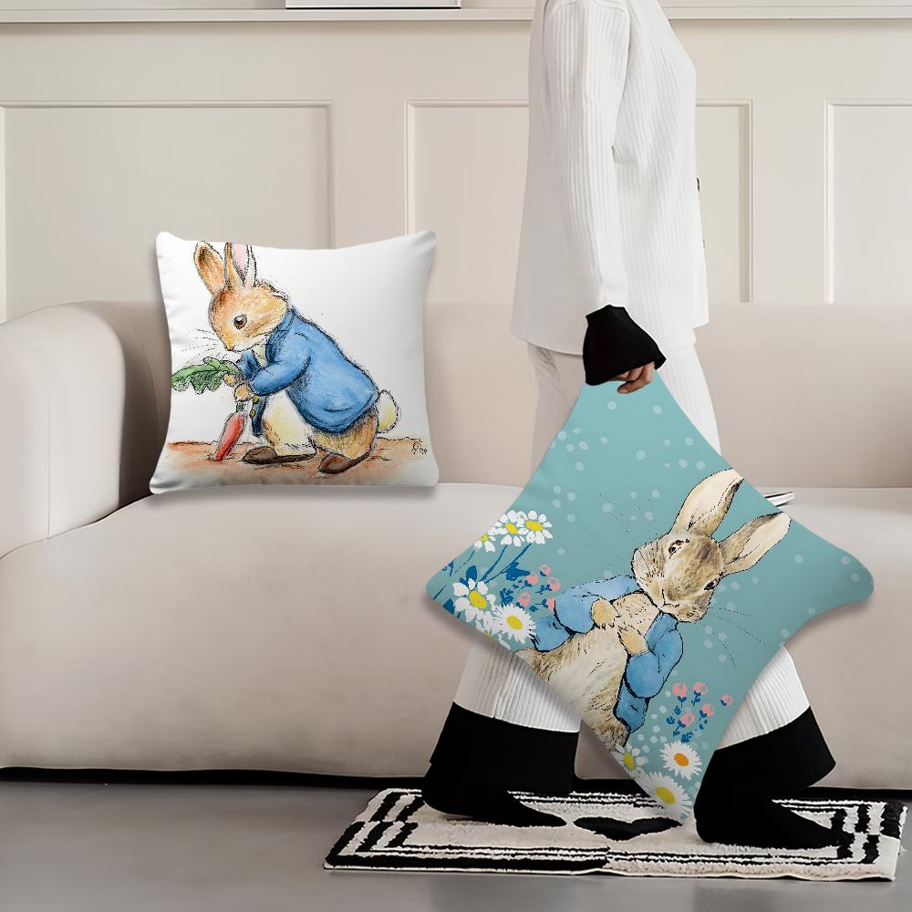 R-Rabbit Cushion Cover Comfortable Soft Pillow Case For P-Peter Sofa Living Room Home Office Decor Cartoon Protective Covers
