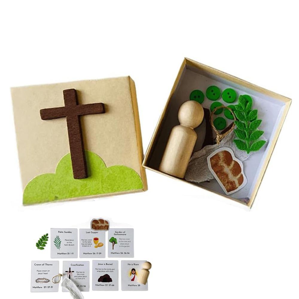 

DIY Easter Holy Week Box Mini with Storage Box Holy Week Gift Set Reusable Easter Resurrection Game Box Festive Activity