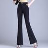 Office Lady Fashion Slim Flare Suit Pants Spring Autumn Korean Elastic High Waist Solid Women Clothing All-match Casual Trousers