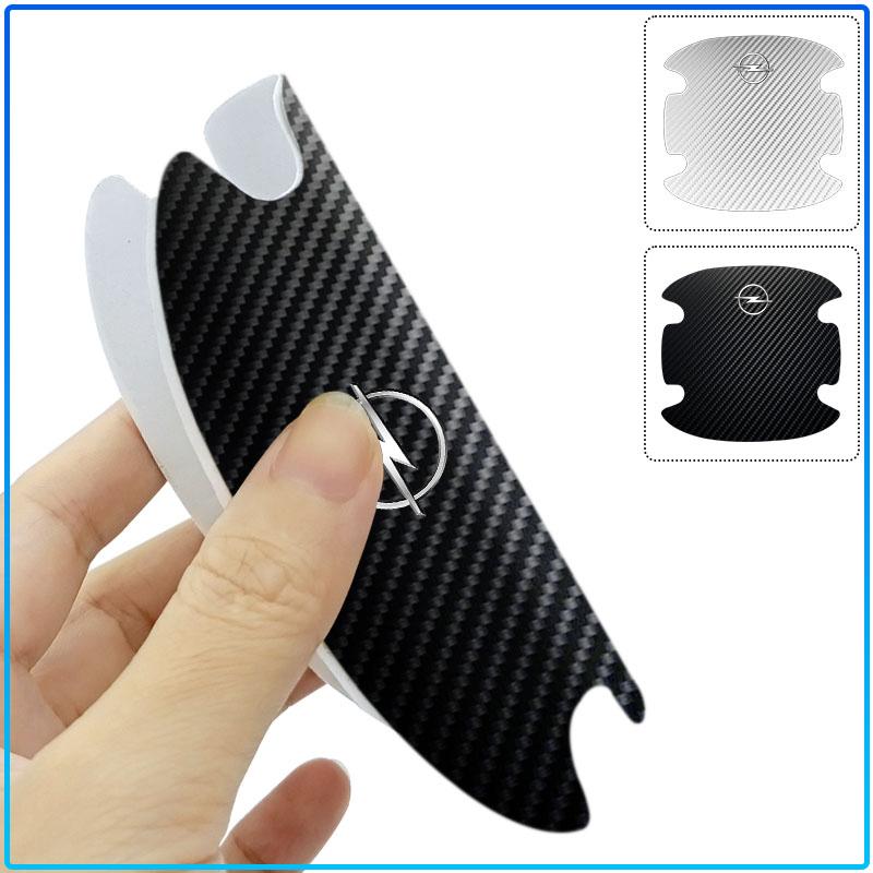 4PCS Carbon Fiber Car Door Handle Protection 3D Sticker Accessories For Opel Astra C G H Insignia J K Zafira B Corsa Vectra C Corsa C