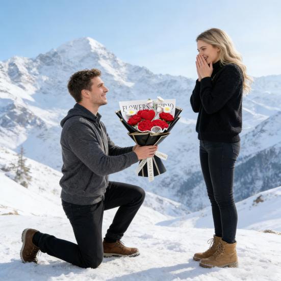 Künstliche Blumen Handgemachte Häkelblumenstrauß Weiches Baumwollgarn Keine Pflege Herz Rose Blume Kunstblume Hochzeiten Jubiläen Heimdeko