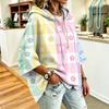 Damen Lockerer Print-Kapuzenpullover Lässiges Sweatshirt Top