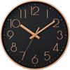 12-inch Black and Gold Decorative Wall Clock, Battery-operated and Silent