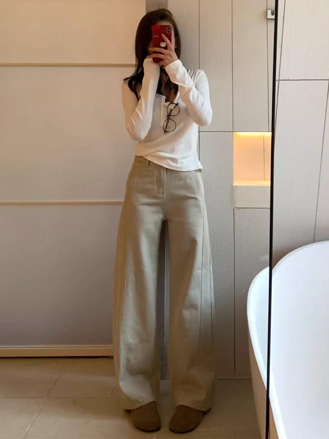 

Plus Size High Waist Wide Leg Jeans - American Old Money Style for Women 4XL