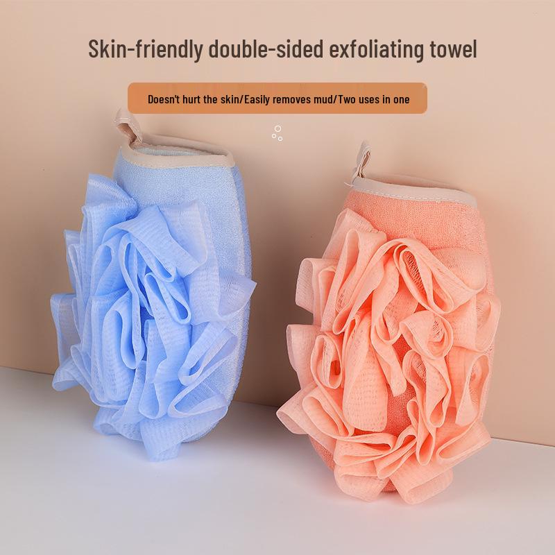 

Exfoliating Bath Towel & Back Scrubber - Skin-Friendly 2-in-1 Bath Flower for Gentle Exfoliation