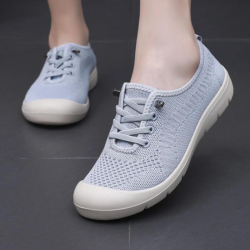 Fashion 2025 New Women's Single Shoes Breathable Hollow Out Mesh Sports Shoes Soft Bottom Skid-proof Casual Net Shoes