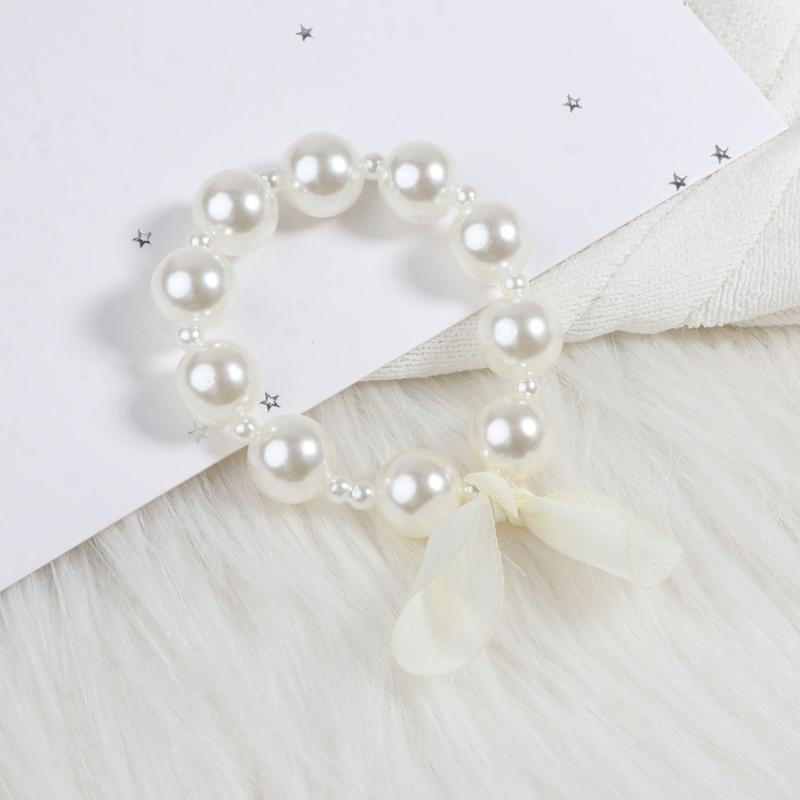 2pcs Lovely Baby Girls Imitation Pearls Pendant Necklace Bracelet Set Children Kids Jewelry Bangle Sets Xmas Gifts