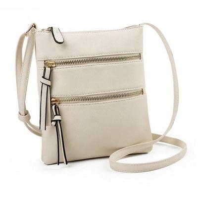 Casual Solid Color Women Messenger Torby na ramię Podwójne zamki Mała torebka na telefon