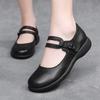 Fashion GKTINOO Leather Shoes Women Mary Janes Genuine Leather Women's Shoes Round Toe Belt Buckle Ladies Casual Flats Large Size