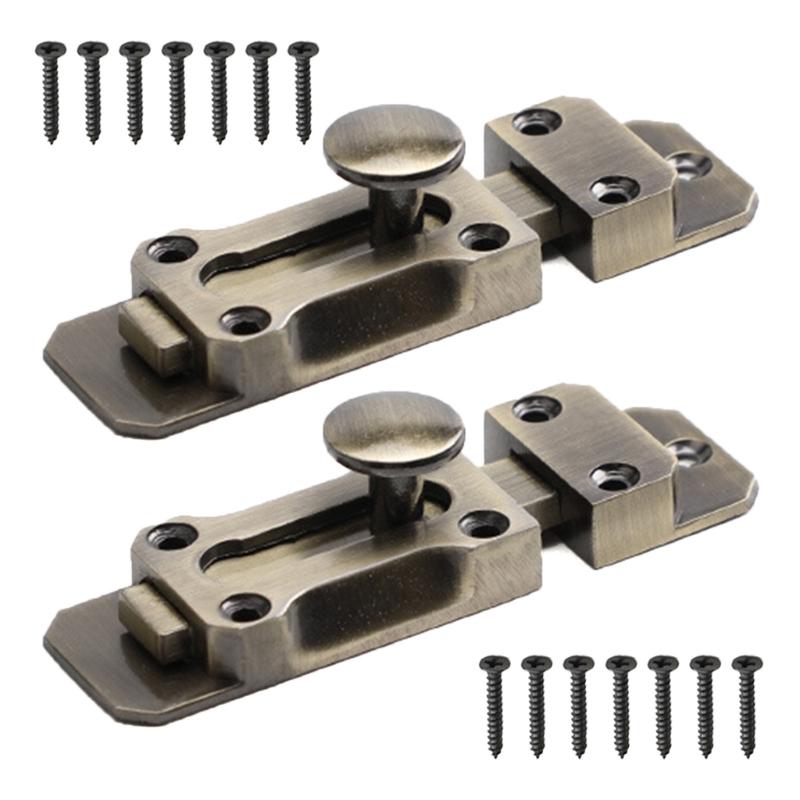 

Простая в установке защелка для дверного замка Push Pull без сверления, подходит для дверей различной толщины для домашнего аксессуара бронзовый